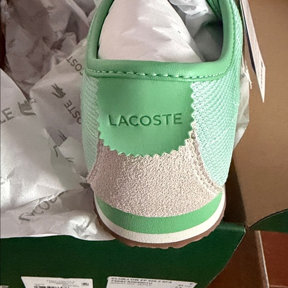 NWT in box Sz 9.5 Lacoste For FP Mvmt Club Low Sneakers green /off white combo - Picture 9 of 9
